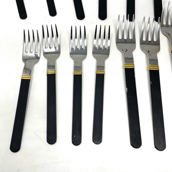 Vintage Sasaki Vignelli Japan Rigadin Matte Black Flatware Mixed Lot of 24 - Picture 8 of 16